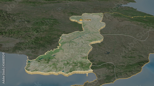 Edirne, Turkey - extruded with capital. Satellite