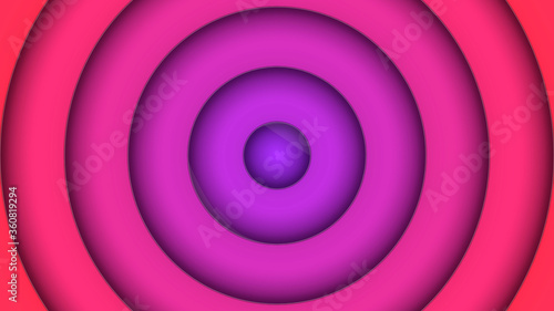 Full color mesmerizing circles similar to a camera lens with shadows and gradient in high quality