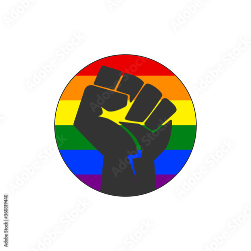 Black Lives Matter Strong Hand Icon. Vector Illustration