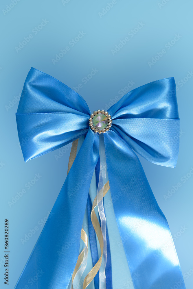 wedding ribbon bow with decoration on isolated background wedding ribbon bow with decoration on isolated background