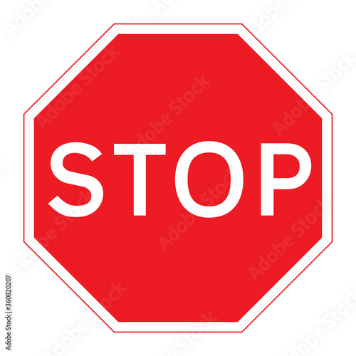Free Download STOP road sign. Vector illustration of red octagon with white legend inside. Mandatory traffic sign. Absolute stop symbol for any purpose. - GFXLoad