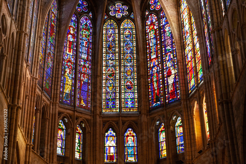 Interior of Leon Cathedral, Spain