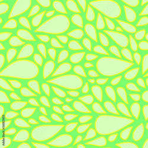 Wallpaper Mural Vector Pattern Seamless Repeat Hand Drawn Geometric Petal Teardrop Paisley Doodle Art Colourful Apple Green, Mint & Yellow Perfect for Scrapbooking, Wallpaper, Decor, Fabric, Background Torontodigital.ca