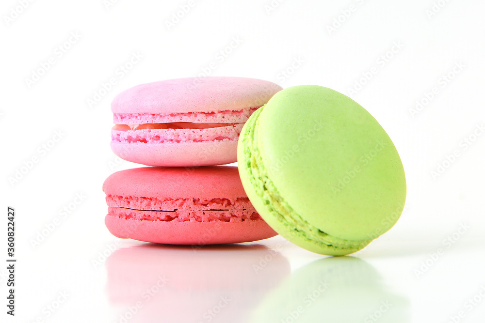 Colorful macarons on white background. Colorful macarons on white background.