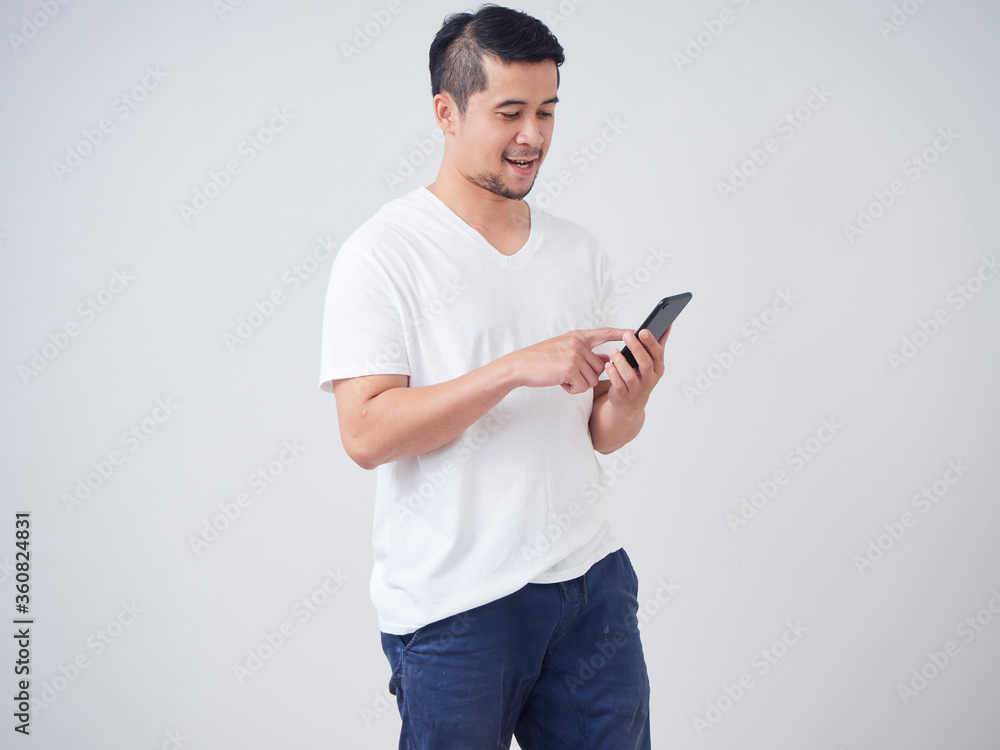 Handsome young man with smartphone. Handsome young man with smartphone.