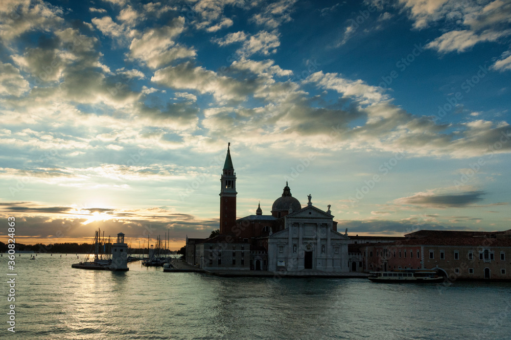 Venezia. Isola di San Giorgio Maggiore con la cattedrale Palladiana