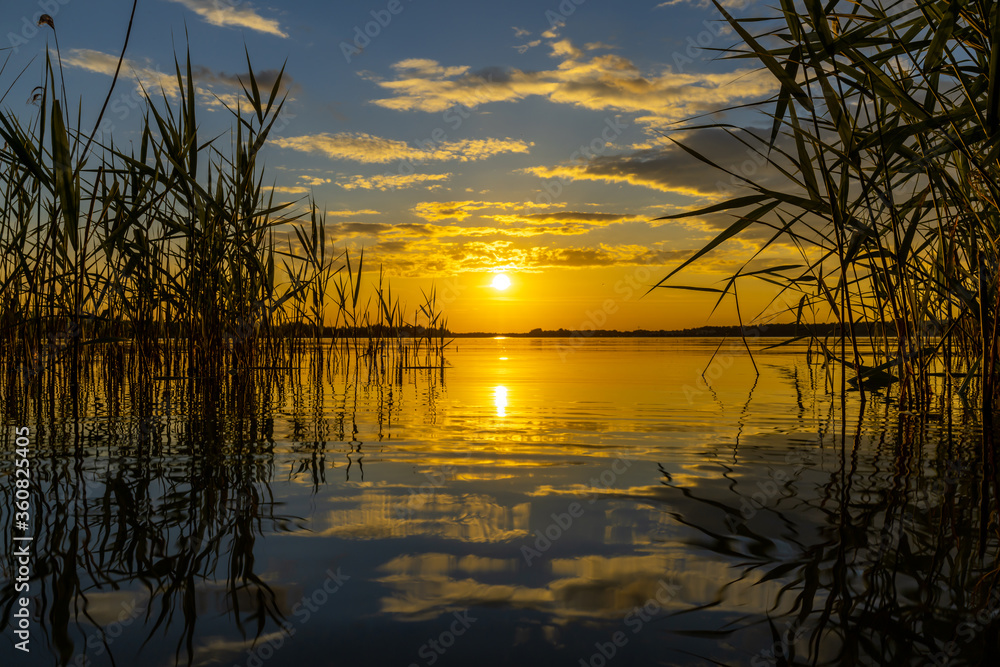 Romantic sunset at the Markkleeberger Lake Romantic sunset at the Markkleeberger Lake