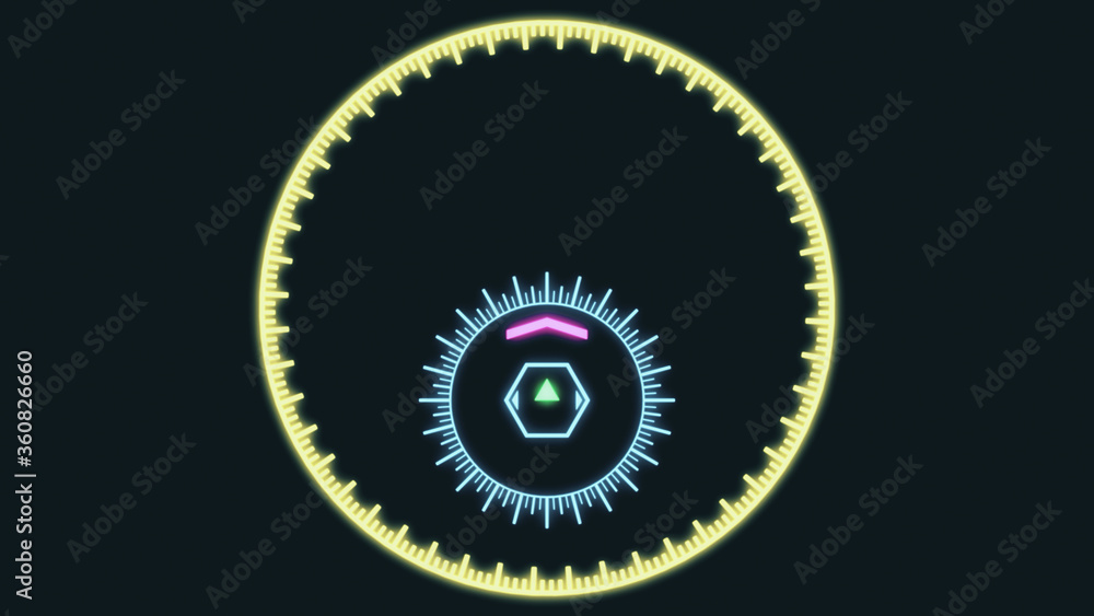 Fototapeta premium A variety of glowing abstract hud elements.