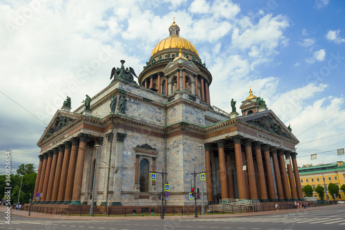 St. Isaac Cathedral close-up on a June afternoon. Saint-Petersburg, Russia