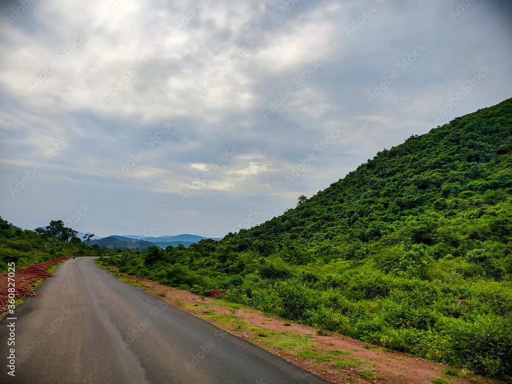 road, sky, landscape, highway, asphalt, nature, country, rural, blue, travel, summer, way, green, tree, clouds, hill, cloud, countryside, field, grass, horizon, mountain, forest, drive, scenery