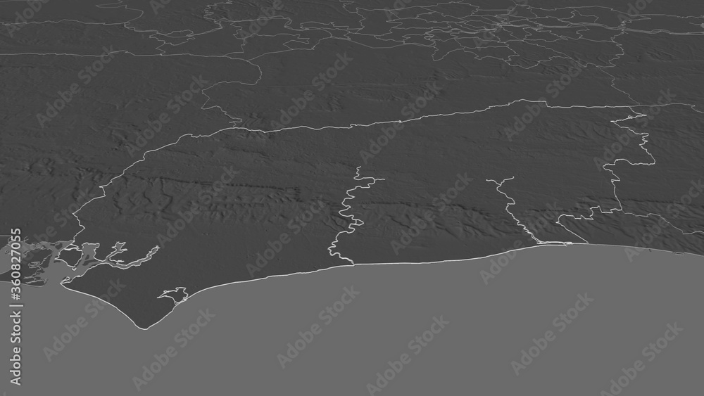 West Sussex, England - outlined. Bilevel West Sussex, England - outlined. Bilevel