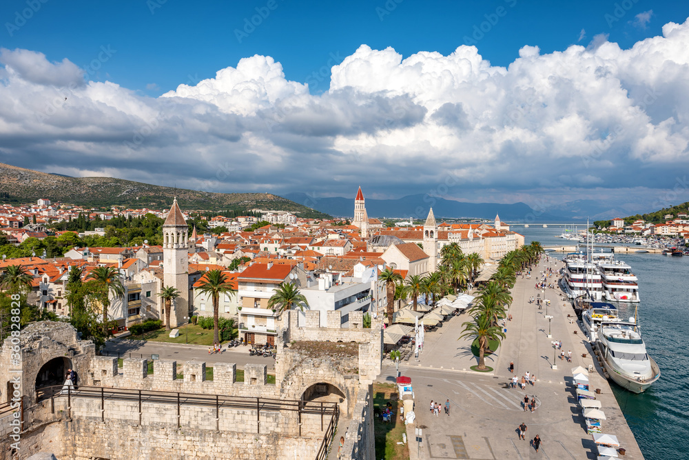 Trogir old town in Croatia. Beautiful panorama cityscape