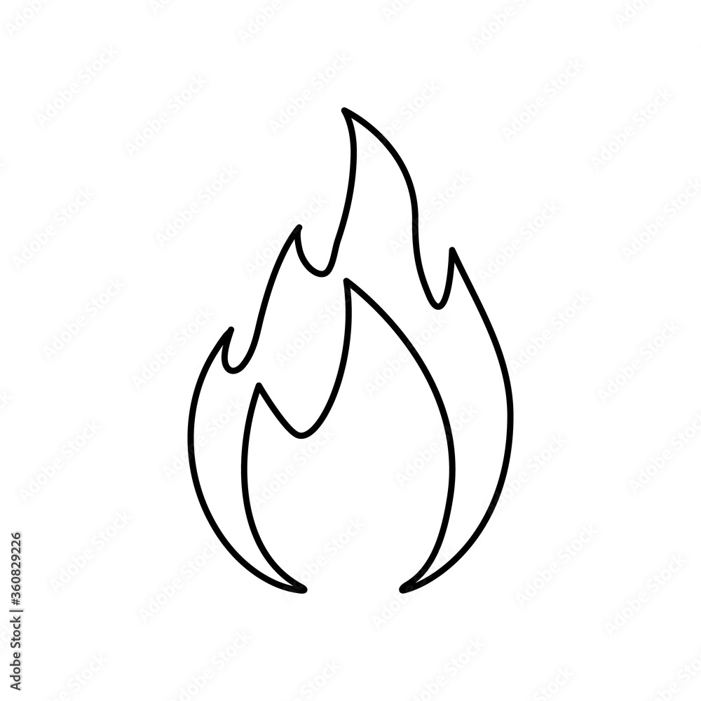 Line fire flame vector isolated on white background. Line fire flame vector isolated on white background.