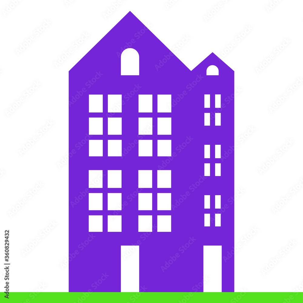 Vector dutch house for concept design. Facade of house in the traditional Dutch style. Amsterdam old building cartoon facade. Traditional architecture of Netherlands. Colorful isolated illustration. Vector dutch house for concept design. Facade of house in the traditional Dutch style. Amsterdam old building cartoon facade. Traditional architecture of Netherlands. Colorful isolated illustration.