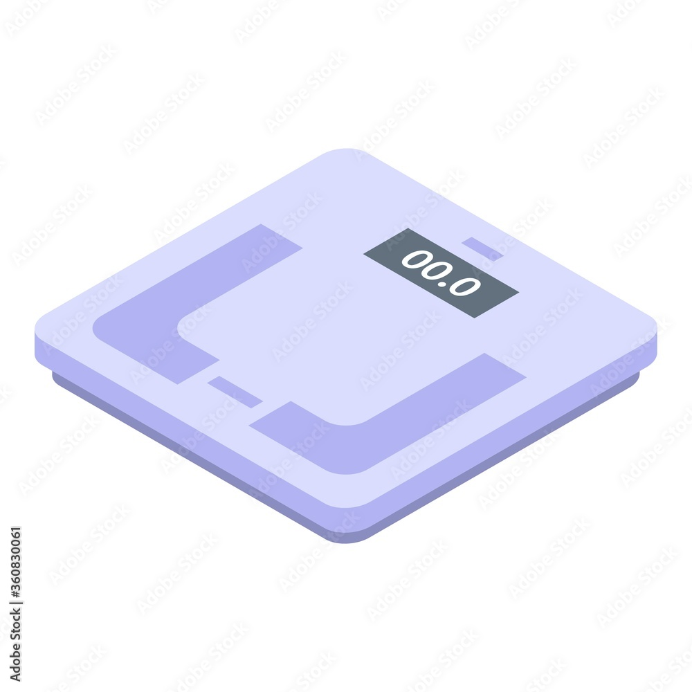 Smart scales equipment icon. Isometric of smart scales equipment vector icon for web design isolated on white background Smart scales equipment icon. Isometric of smart scales equipment vector icon for web design isolated on white background
