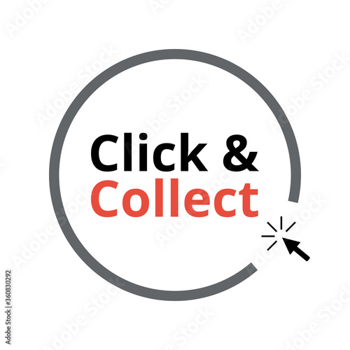 Click and collect vector. Buy online pick up at store. E-commerce and omni-channel concept. Online Shopping. Online to offline concept.