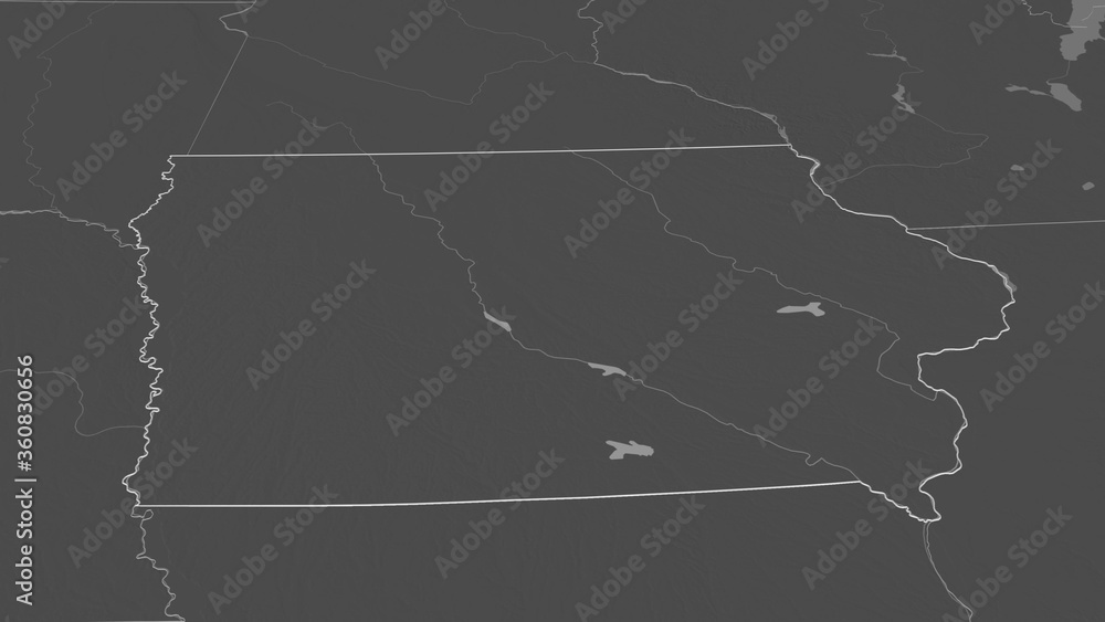 Iowa, United States - outlined. Bilevel Iowa, United States - outlined. Bilevel