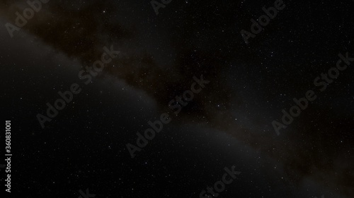 Universe filled with stars. Cosmic landscape  beautiful science fiction wallpaper with endless deep space. 3D render