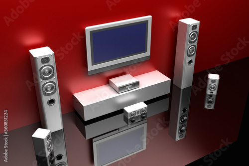 Living home interiors, original 3d rendering and models