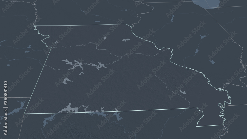 Missouri, United States - outlined. Administrative Missouri, United States - outlined. Administrative