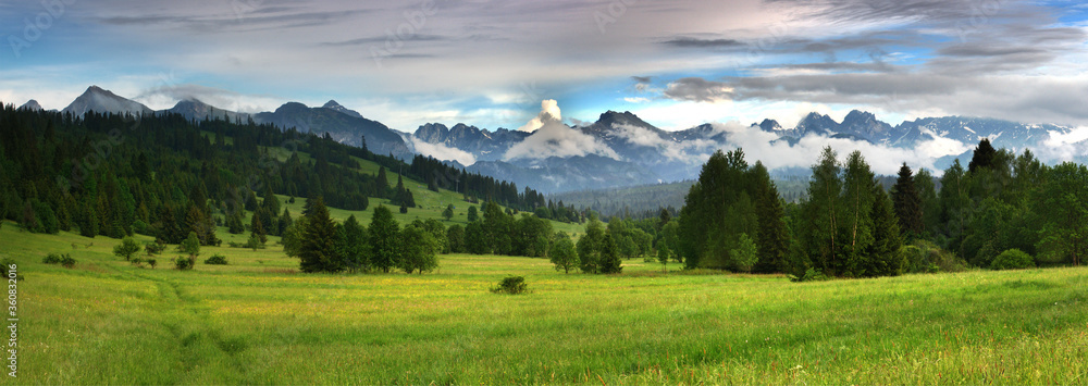 Fototapeta premium Jurgów - Panorama na Tatry - Rysy