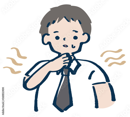 体臭くさい　男性　イラスト