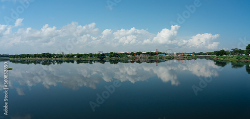 Panorama / vue depuis Napier bridge à Chennai en Inde.