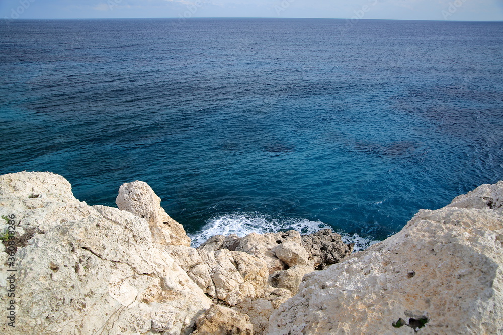 blue sea and rocks, seascape with rocks 