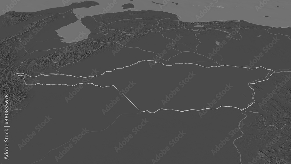 Apure, Venezuela - outlined. Bilevel Apure, Venezuela - outlined. Bilevel