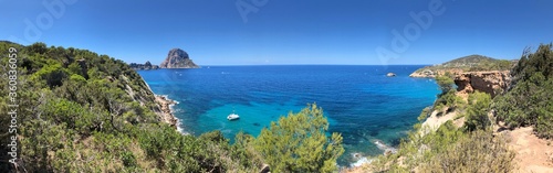 Panoramaaufnahme aus Ibiza, Spanien