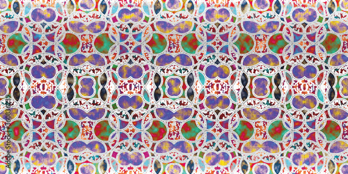 Abstract design composition, colorful overlapping circles, Colored decorative repainting background with tribal and ethnic motifs, Symmetrical textile ornament.Abstract floral geometric lace,3D render