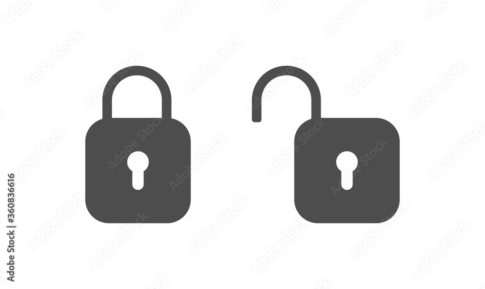 Vector icon lock and unlocked lock on a light background. Vector icon lock and unlocked lock on a light background.