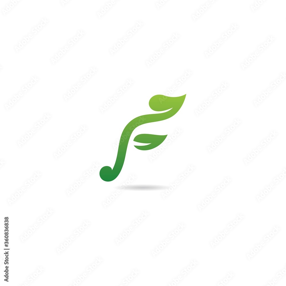 initial f logo with green design vector, icon, element, template initial f logo with green design vector, icon, element, template