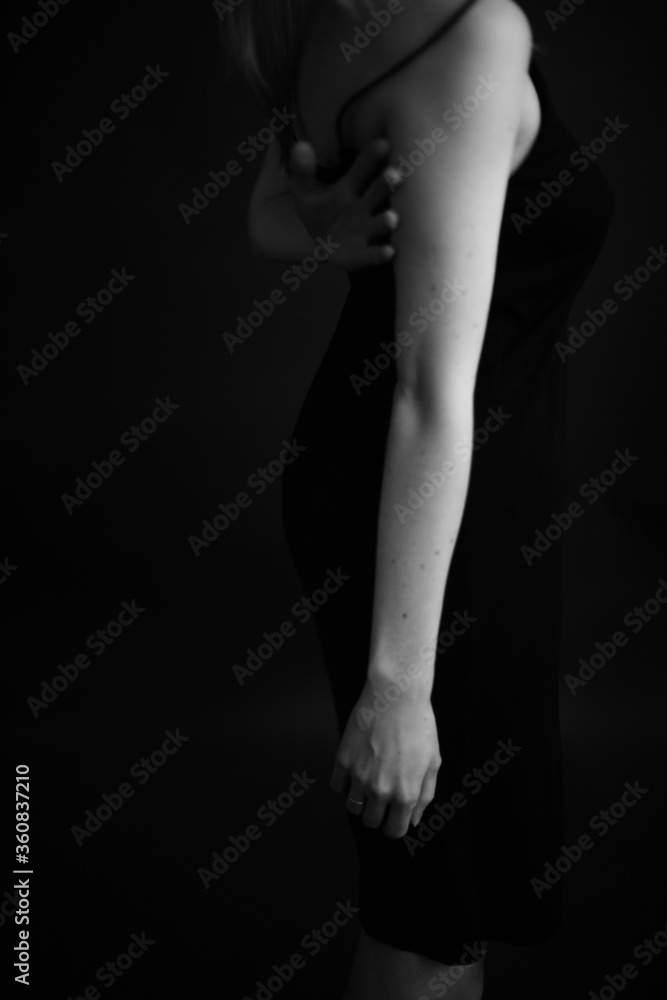 Black and white art fashion surrealistic portrait of beautiful woman, fashion studio portrait of beautiful model, details of body Black and white art fashion surrealistic portrait of beautiful woman, fashion studio portrait of beautiful model, details of body