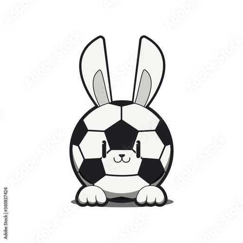 Football mascot character illustration with bunny ear