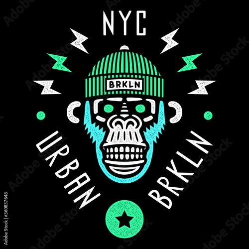 Photography Retro monkey print.