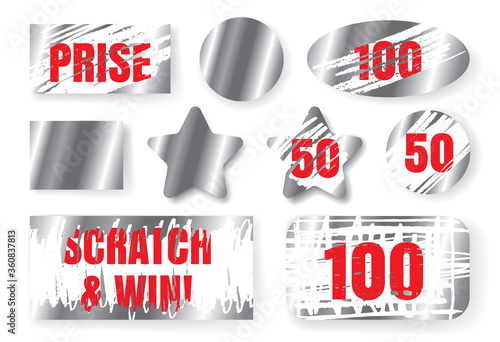 Scratch Cards, Scraped Lottery Winning Tickets, Silver Win Cards