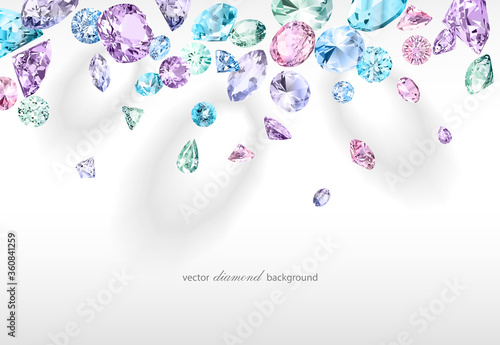 Vector luxury colorful background with diamonds for modern design