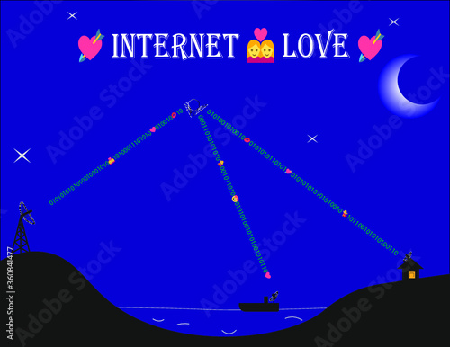 logo locandina per comunicare con la persona amata via internet san valentino compleanno romantico