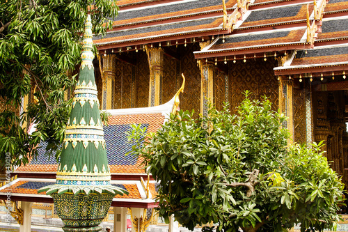 Golden Chedi, Temple Wat Phra Kaeo, Wat Phra Kaew, Royal Palace, Grand Palace, Bangkok, Central Thailand, Thailand, Asia