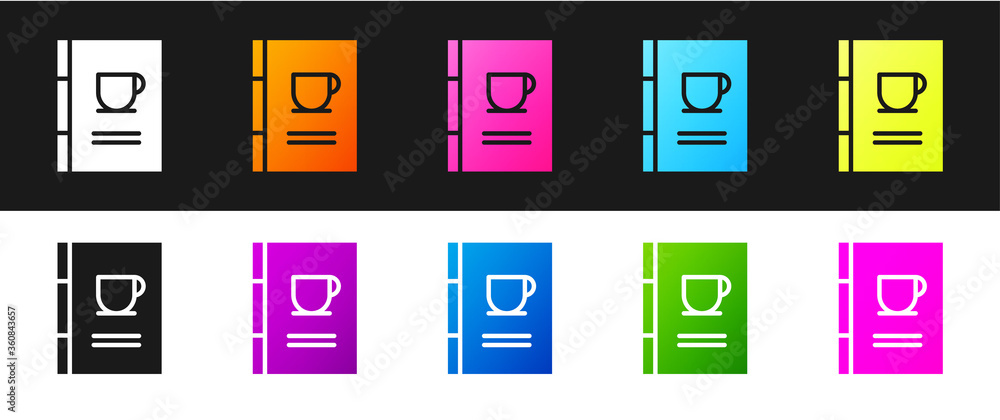 Set Coffee book icon isolated on black and white background. Vector Illustration Set Coffee book icon isolated on black and white background. Vector Illustration