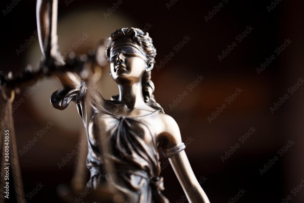 Justice concept. Themis statue in jugde office. Justice concept. Themis statue in jugde office.