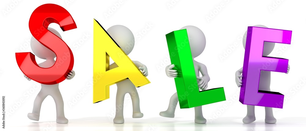 Sale - colorful letters - 3D illustration Sale - colorful letters - 3D illustration