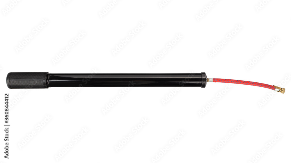 Naklejka premium Portable bicycle pump isolated on white background.