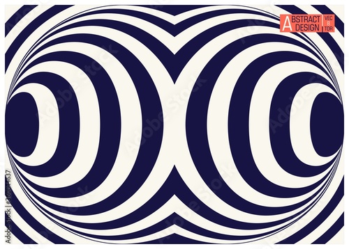 Two colors striped geometric optical illusion. Conceptual modern art illusion. Vector illustration