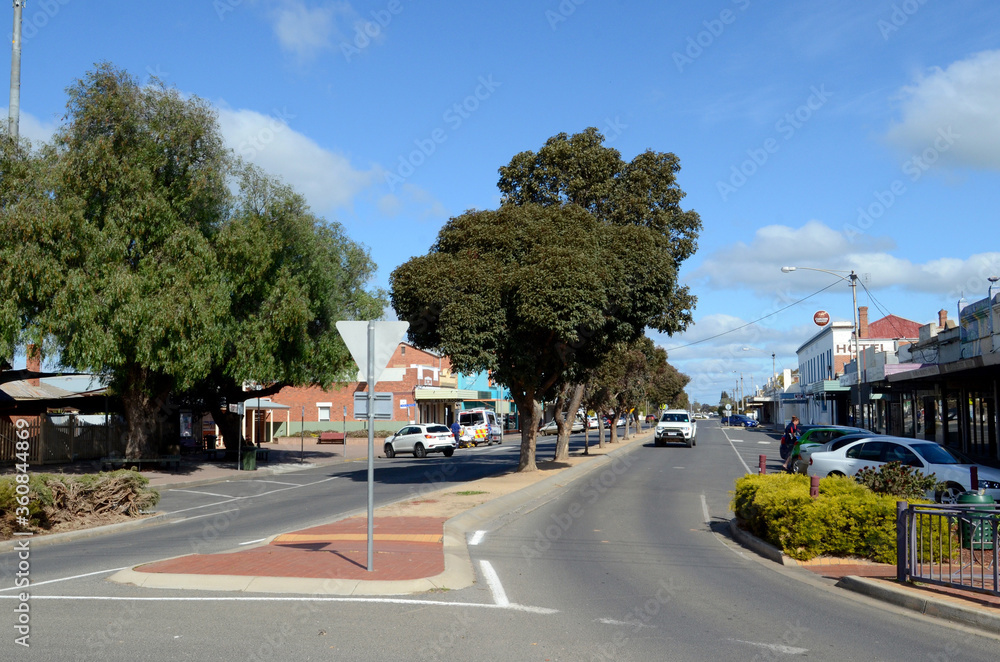 A view of the rural town of Warracknabeal in Victoria, Australia on a bright sunny day