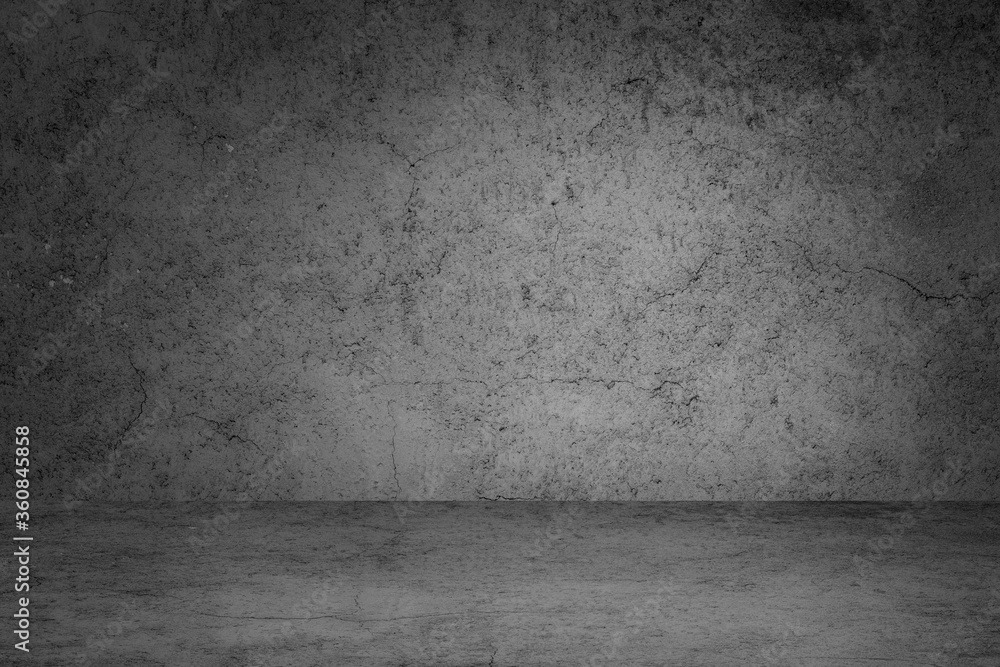 Empty space of Studio dark room black concrete grunge wall with concrete floor. Empty space of Studio dark room black concrete grunge wall with concrete floor.