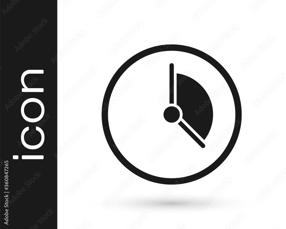 Grey Time Management icon isolated on white background. Clock sign. Productivity symbol. Vector Illustration Grey Time Management icon isolated on white background. Clock sign. Productivity symbol. Vector Illustration