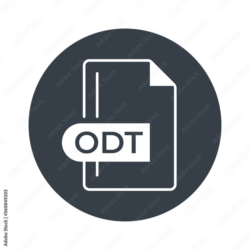 ODT File Format Icon. ODT extension filled icon. ODT File Format Icon. ODT extension filled icon.