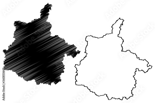 Ardennes Department (France, French Republic, Grand Est region) map vector illustration, scribble sketch Ardennes map